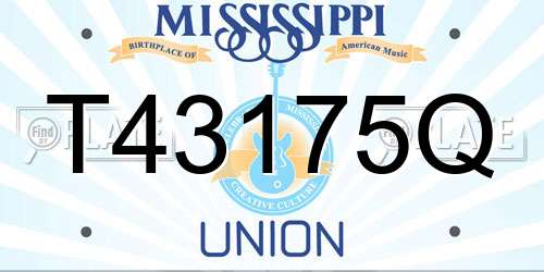 T43175Q Mississippi License Plate