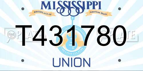 T431780 Mississippi License Plate