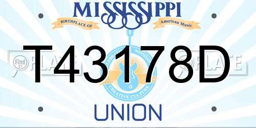 T43178D Mississippi License Plate