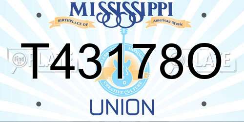 T43178O Mississippi License Plate