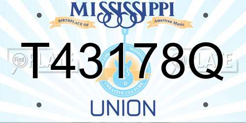 T43178Q Mississippi License Plate
