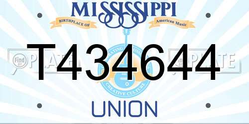 T434644 Mississippi License Plate