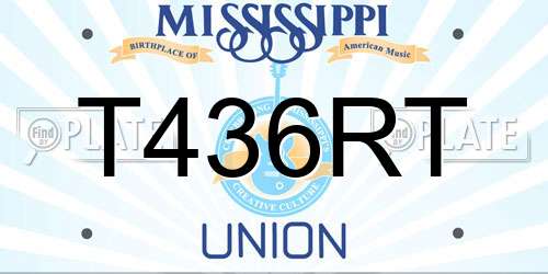T436RT Mississippi License Plate