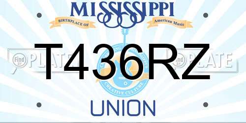 T436RZ Mississippi License Plate
