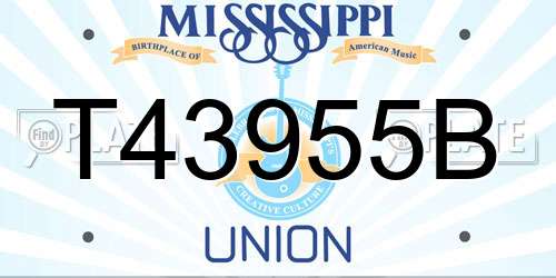 T43955B Mississippi License Plate