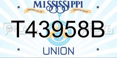 T43958B Mississippi License Plate