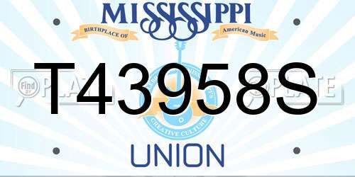 T43958S Mississippi License Plate