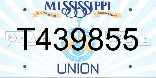 T439855 Mississippi License Plate