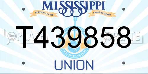 T439858 Mississippi License Plate