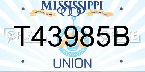 T43985B Mississippi License Plate