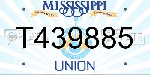 T439885 Mississippi License Plate