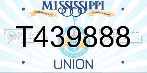 T439888 Mississippi License Plate