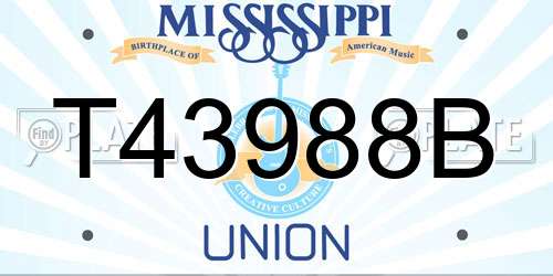T43988B Mississippi License Plate