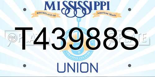 T43988S Mississippi License Plate