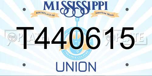 T440615 Mississippi License Plate