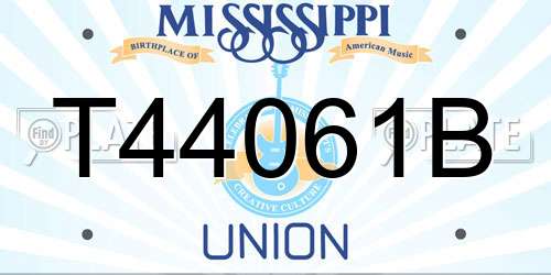 T44061B Mississippi License Plate