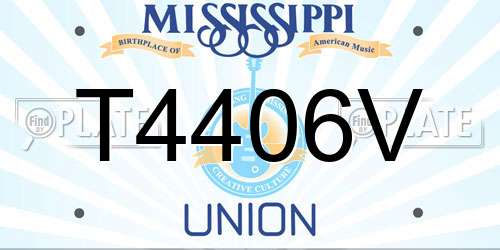 T4406V Mississippi License Plate