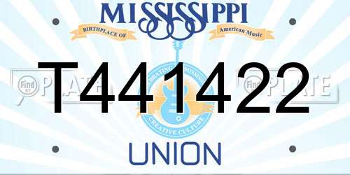 T441422 Mississippi License Plate
