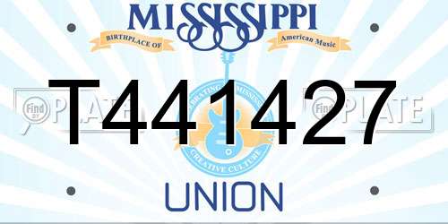 T441427 Mississippi License Plate