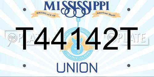 T44142T Mississippi License Plate