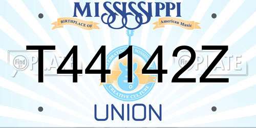 T44142Z Mississippi License Plate