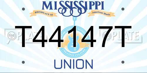 T44147T Mississippi License Plate