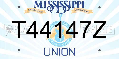 T44147Z Mississippi License Plate