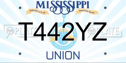 T442YZ Mississippi License Plate