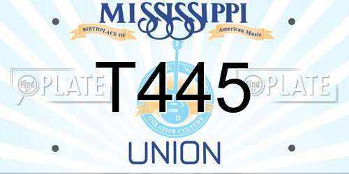 T445 Mississippi License Plate