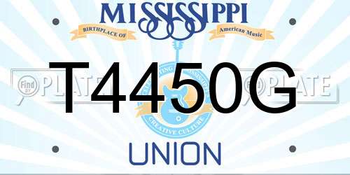 T4450G Mississippi License Plate