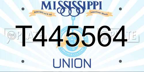 T445564 Mississippi License Plate
