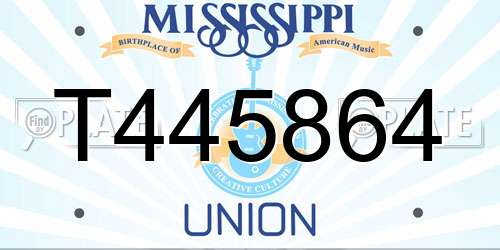 T445864 Mississippi License Plate