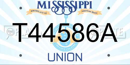 T44586A Mississippi License Plate