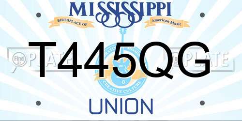 T445QG Mississippi License Plate