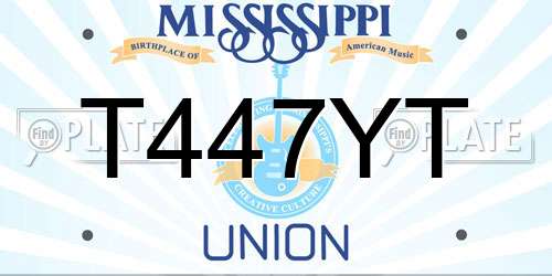 T447YT Mississippi License Plate