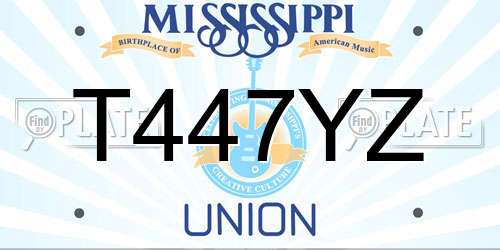 T447YZ Mississippi License Plate