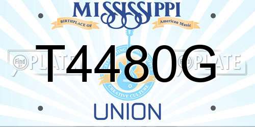 T4480G Mississippi License Plate