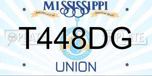 T448DG Mississippi License Plate