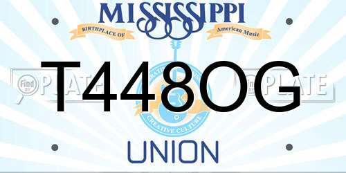 T448OG Mississippi License Plate