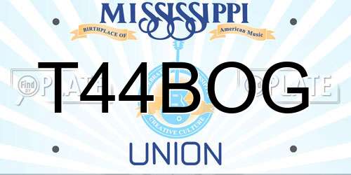 T44BOG Mississippi License Plate