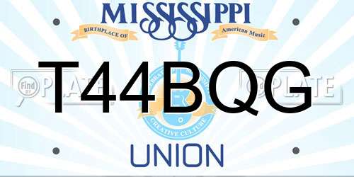 T44BQG Mississippi License Plate