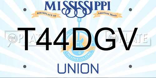 T44DGV Mississippi License Plate