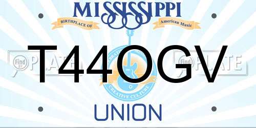 T44OGV Mississippi License Plate