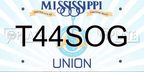 T44SOG Mississippi License Plate