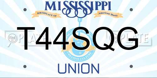 T44SQG Mississippi License Plate
