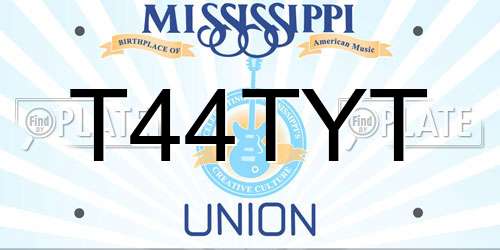 T44TYT Mississippi License Plate