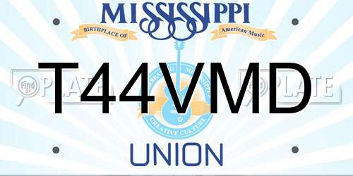 T44VMD Mississippi License Plate