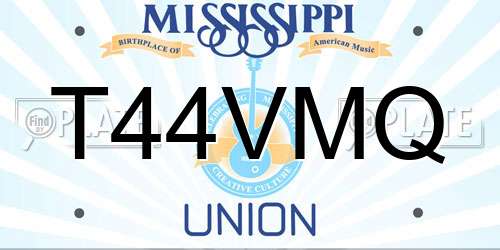 T44VMQ Mississippi License Plate