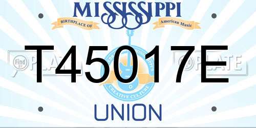 T45017E Mississippi License Plate