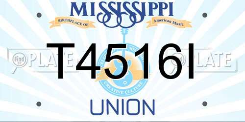 T4516I Mississippi License Plate